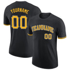 Custom Black Gold-White Performance T-Shirt photo 1