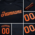 Custom Black Orange Performance T-Shirt detail