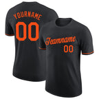 Custom Black Orange Performance T-Shirt photo 1
