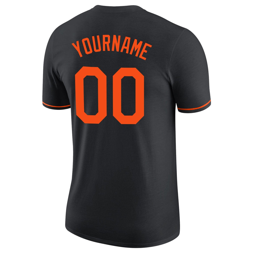 Custom Black Orange Performance T-Shirt photo 5