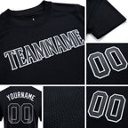 Custom Black Black-Gray Performance T-Shirt detail