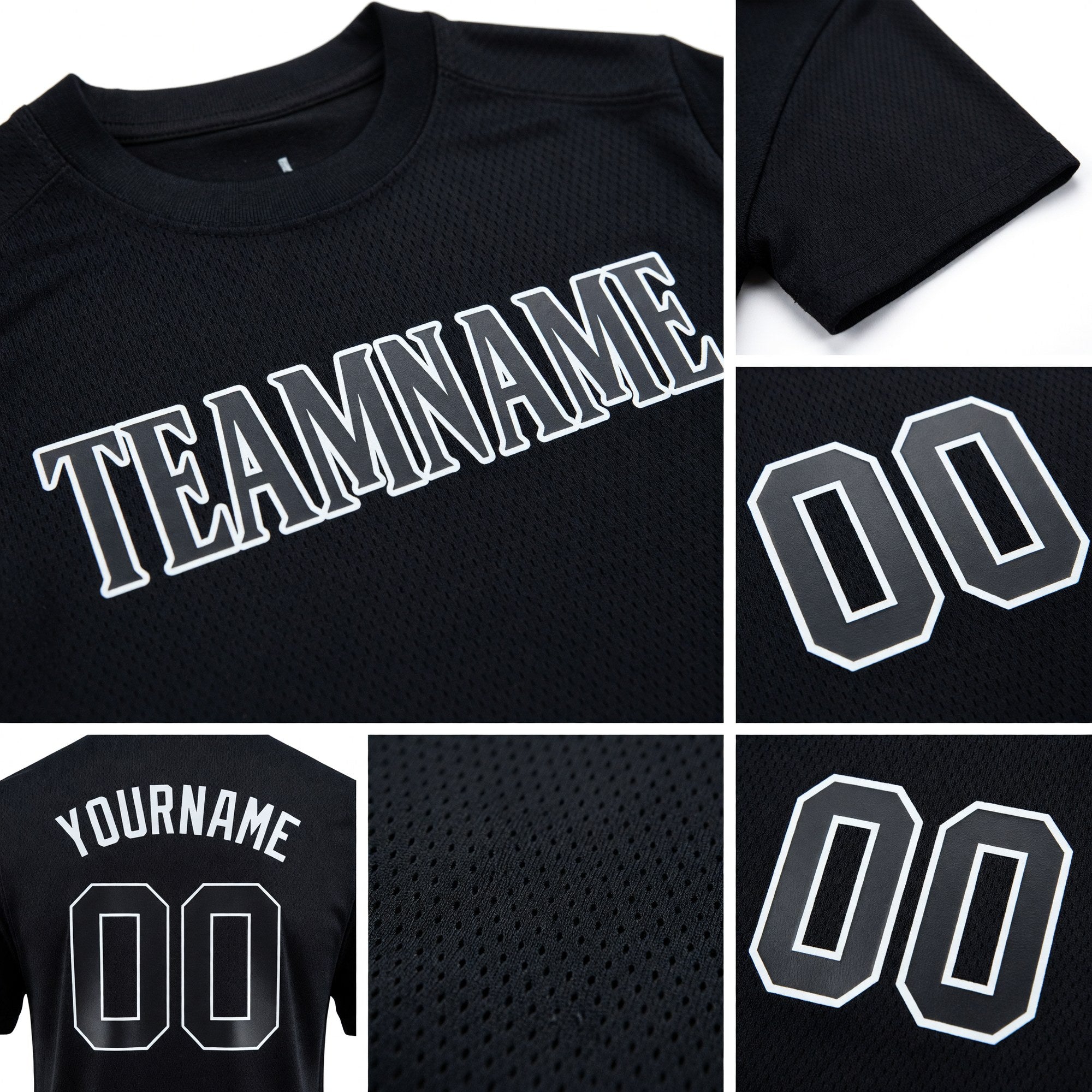 Custom Black Black-Gray Performance T-Shirt detail