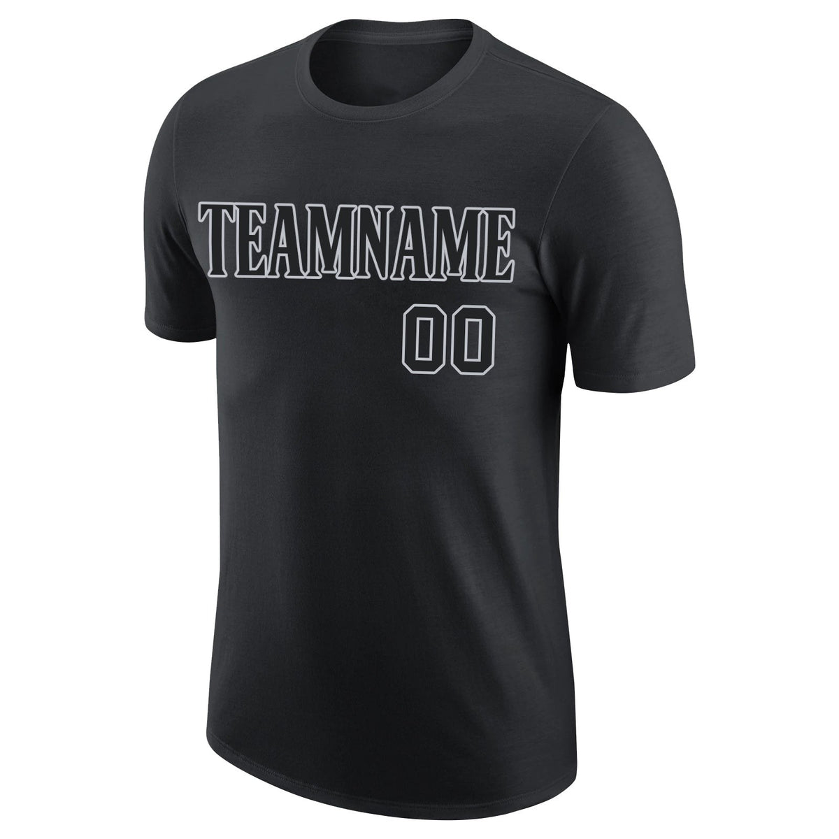 Custom Black Black-Gray Performance T-Shirt photo 4