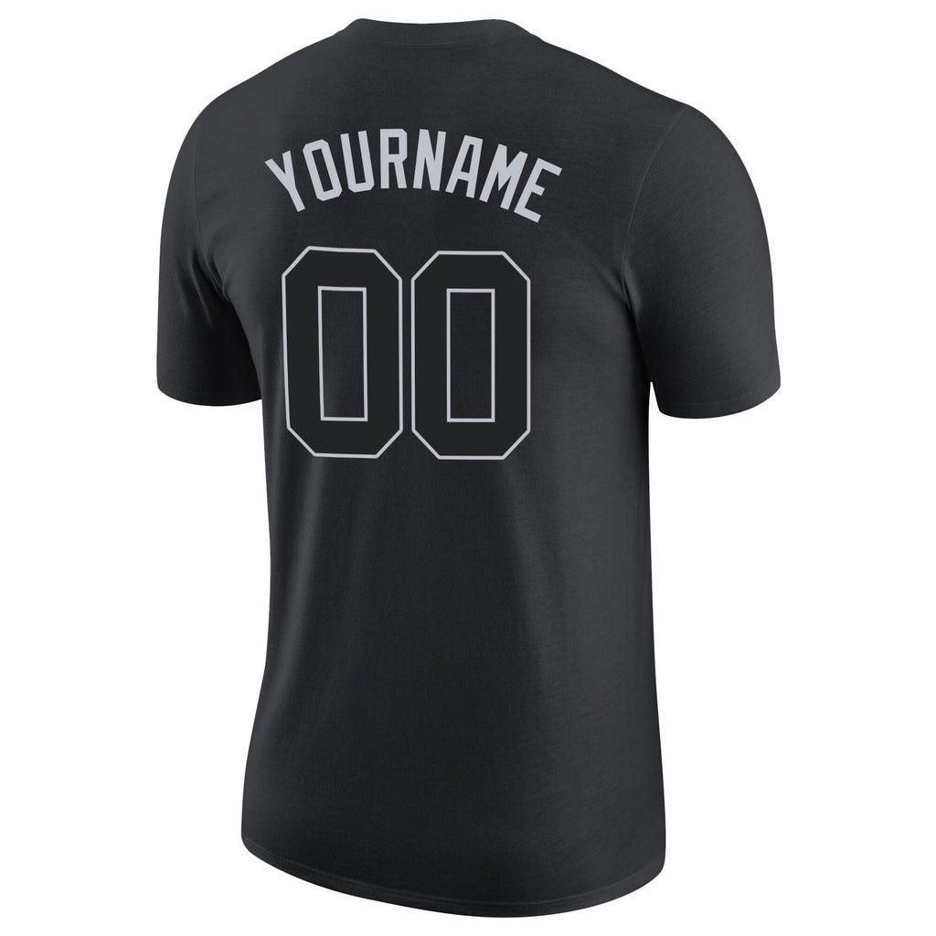 Custom Black Black-Gray Performance T-Shirt photo 5