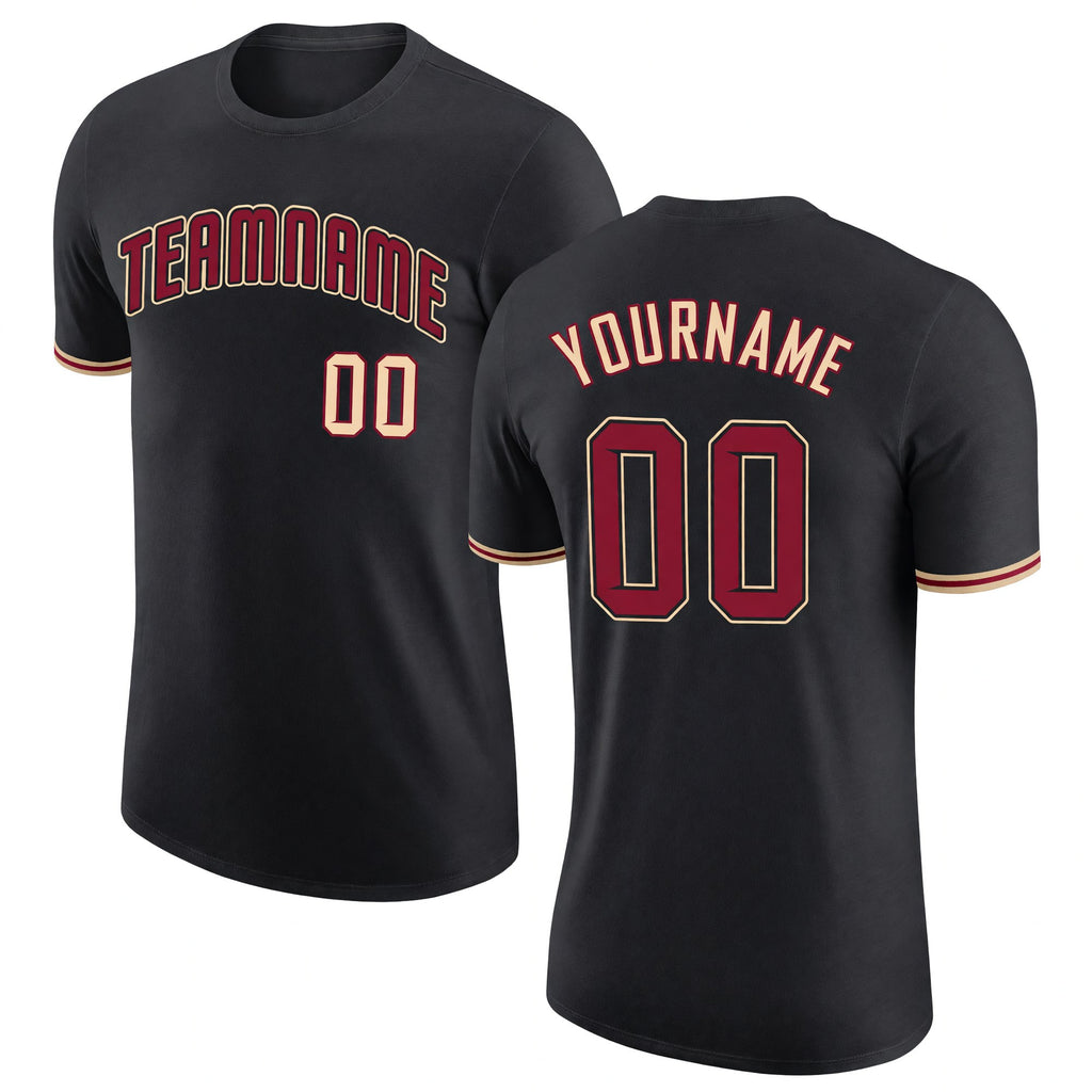Custom Black Crimson-City Cream Performance T-Shirt
