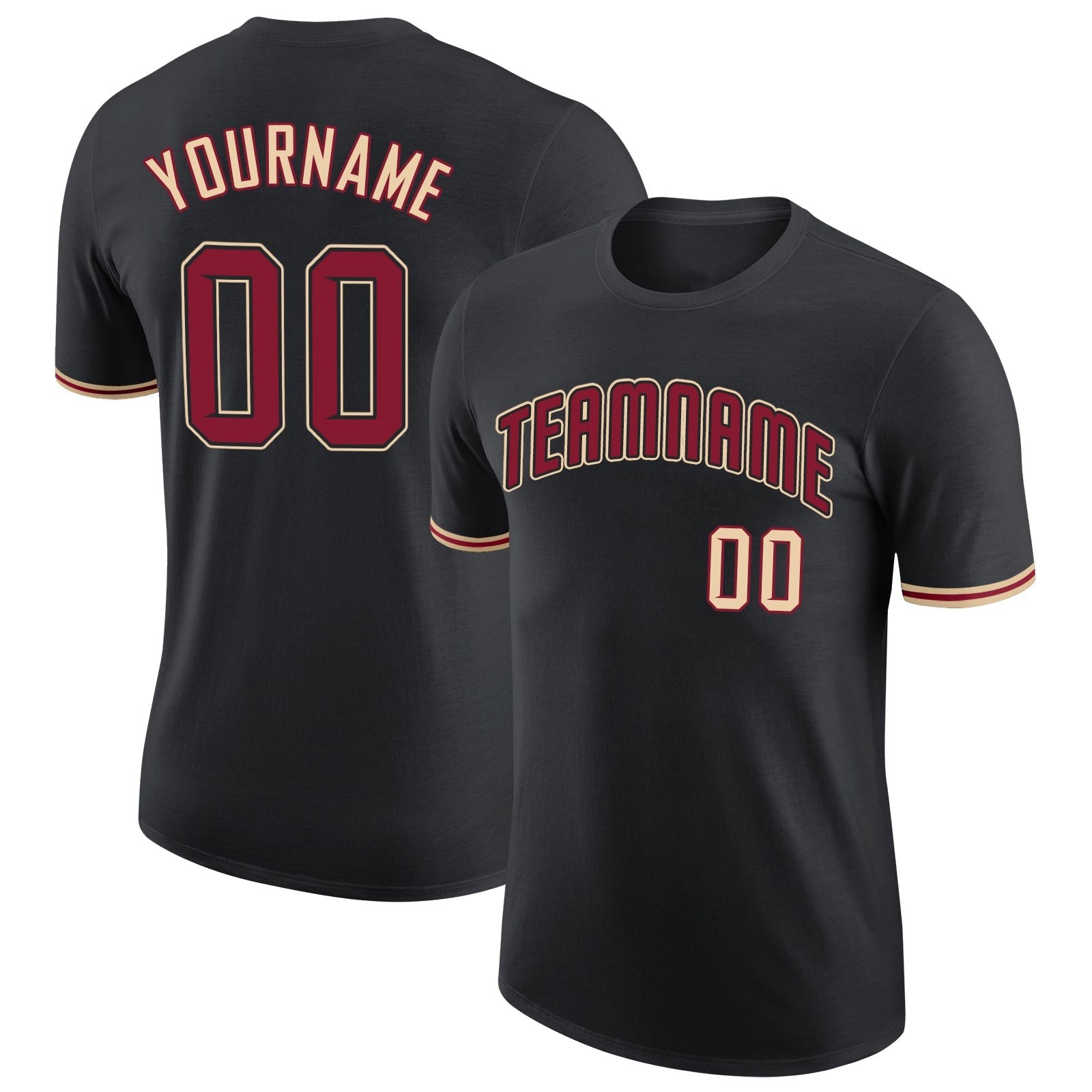 Custom Black Crimson-City Cream Performance T-Shirt photo 1