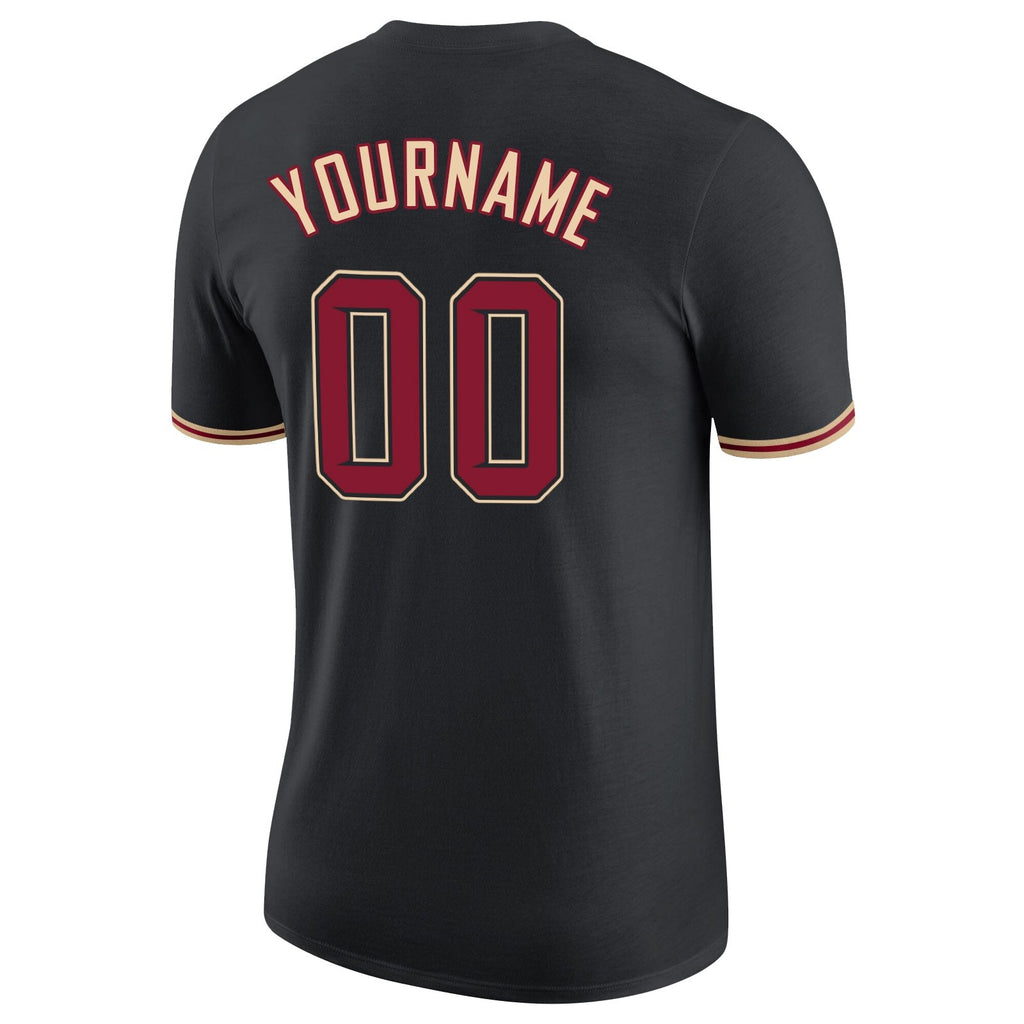 Custom Black Crimson-City Cream Performance T-Shirt photo 5