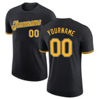 Custom Black Gold-White Performance T-Shirt