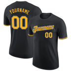 Custom Black Gold-White Performance T-Shirt photo 1