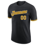 Custom Black Gold-White Performance T-Shirt photo 4