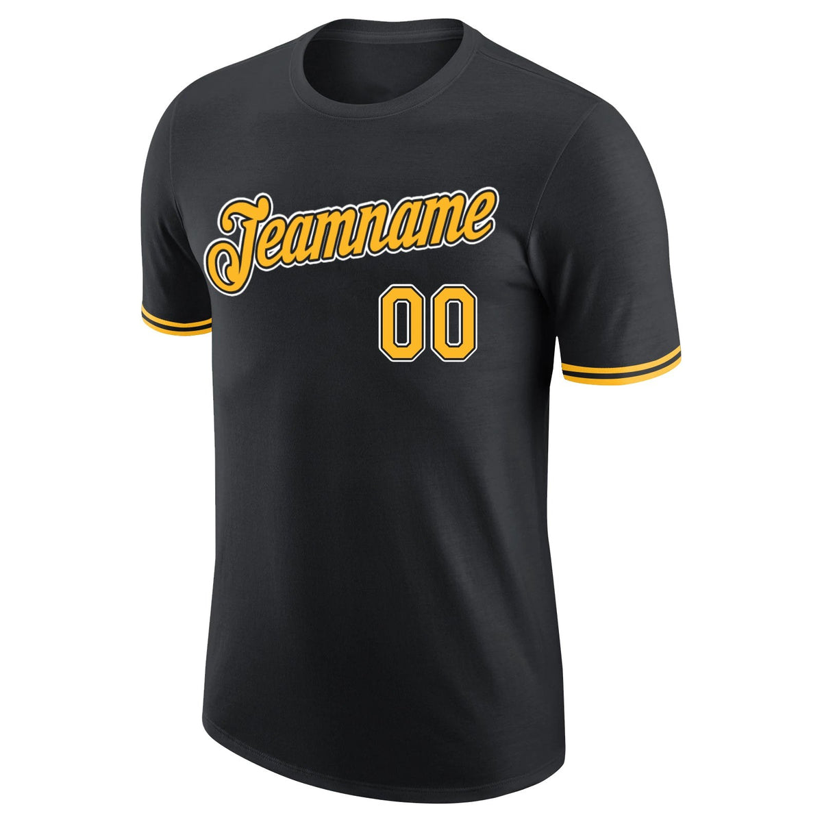 Custom Black Gold-White Performance T-Shirt photo 4