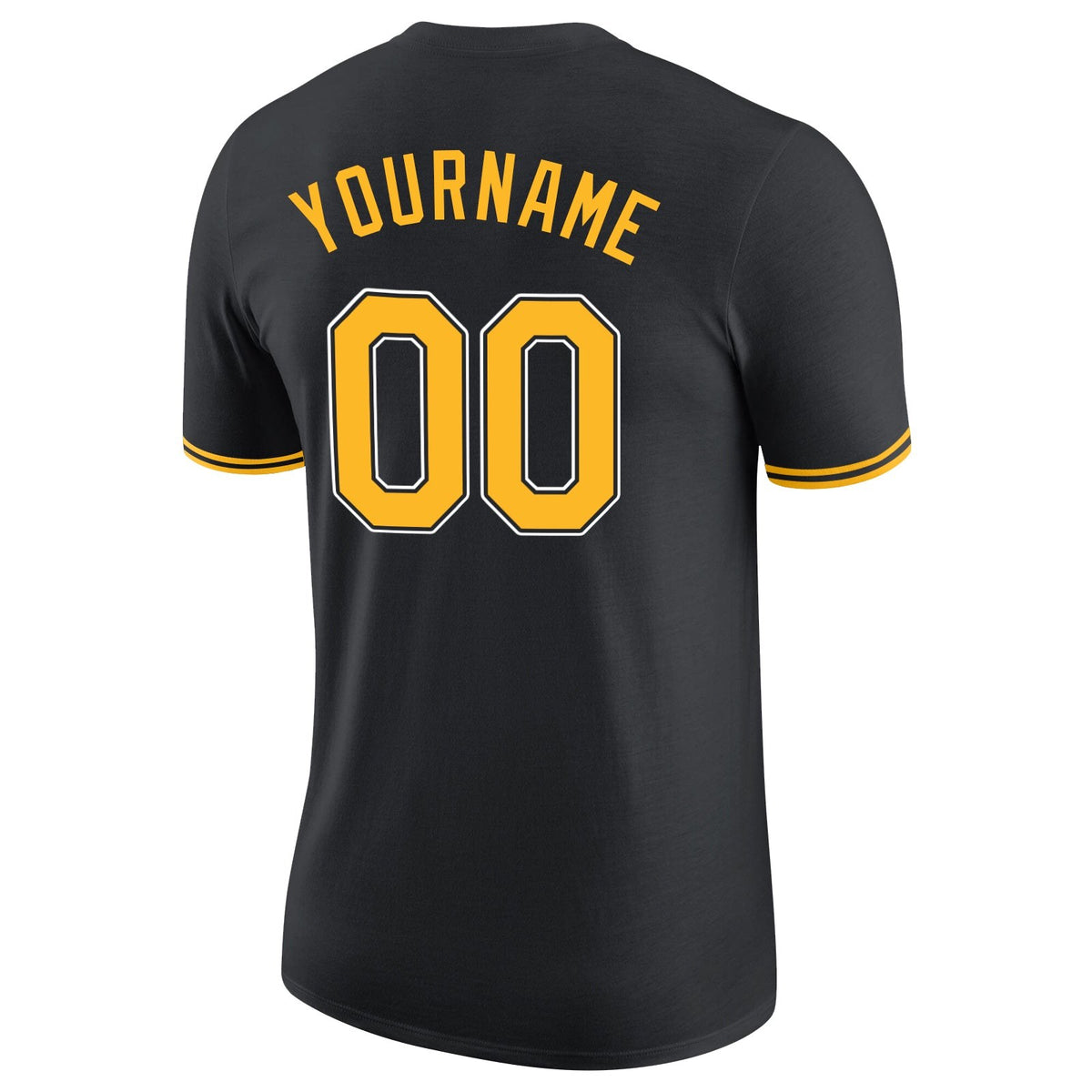 Custom Black Gold-White Performance T-Shirt photo 5
