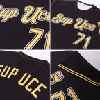 Custom Black Gold-White Performance T-Shirt photo 6