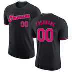 Custom Black Pink-White Performance T-Shirt