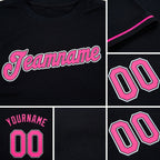 Custom Black Pink-White Performance T-Shirt detail