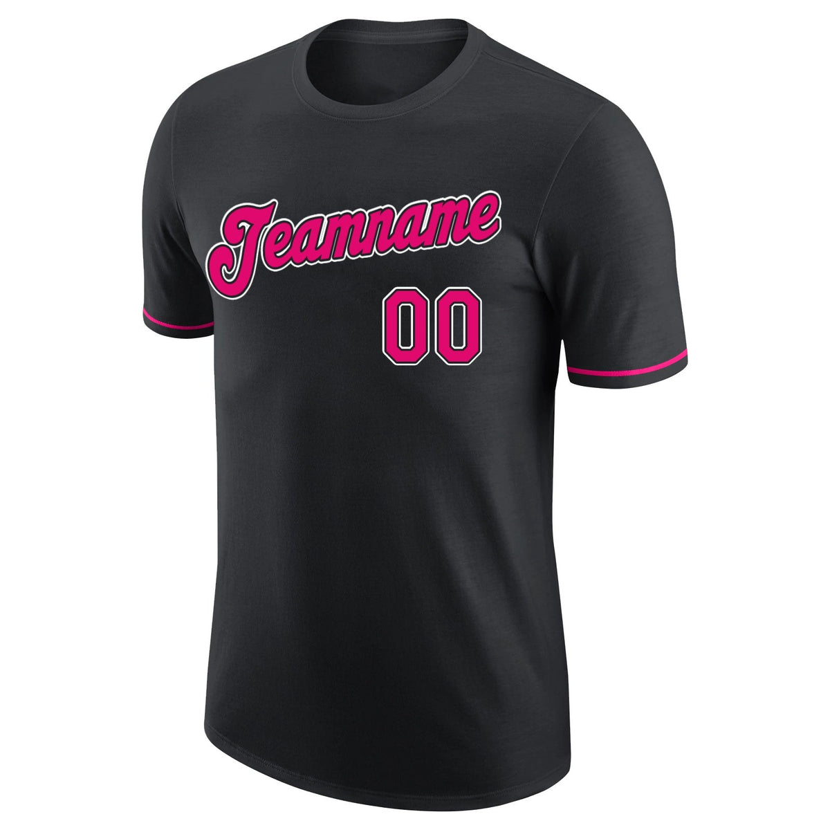 Custom Black Pink-White Performance T-Shirt photo 5