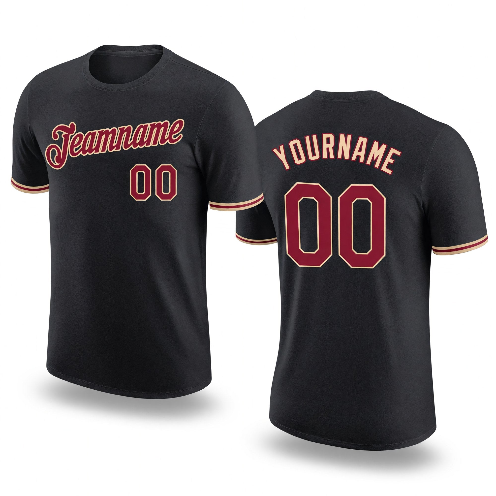 Custom Black Crimson-City Cream Performance T-Shirt