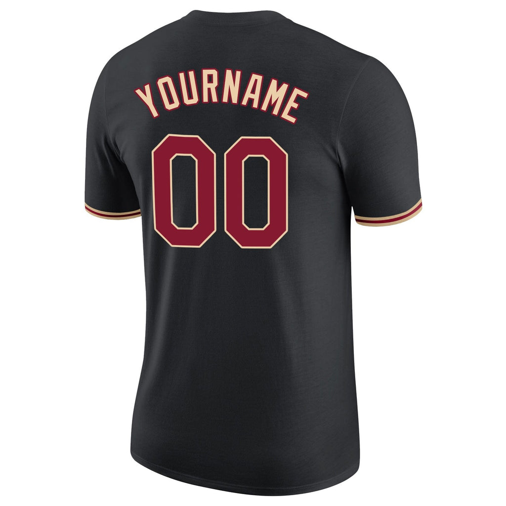 Custom Black Crimson-City Cream Performance T-Shirt photo 5