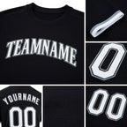 Custom Black White-Gray Performance T-Shirt detail