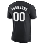 Custom Black White-Gray Performance T-Shirt photo 5