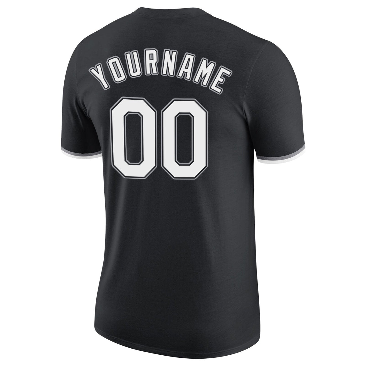 Custom Black White-Gray Performance T-Shirt photo 5