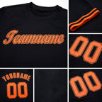 Custom Black Orange-Black Performance T-Shirt detail