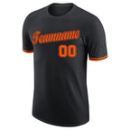Custom Black Orange-Black Performance T-Shirt photo 5