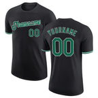 Custom Black Kelly Green-White Performance T-Shirt