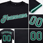 Custom Black Kelly Green-White Performance T-Shirt detail