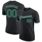 Custom Black Kelly Green-White Performance T-Shirt photo 1