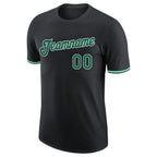 Custom Black Kelly Green-White Performance T-Shirt photo 4