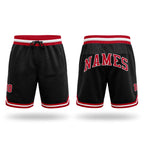 Custom Black Red-White Authentic Throwback Basketball Shorts