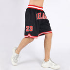 Custom Black Red-White Authentic Throwback Basketball Shorts photo 2