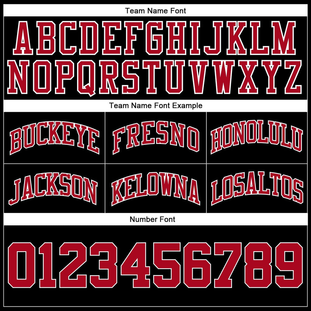 Custom Black Red-White Authentic Throwback Basketball Shorts photo 3