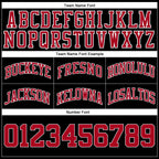 Custom Black Red-White Authentic Throwback Basketball Shorts photo 3