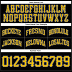 Custom Black Gold-White Authentic Throwback Basketball Shorts photo 3
