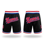 Custom Black Red-Royal Authentic Throwback Basketball Shorts