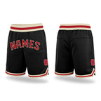 Custom Black Red-Cream Authentic Throwback Basketball Shorts