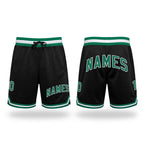 Custom Black Kelly Green-White Authentic Throwback Basketball Shorts