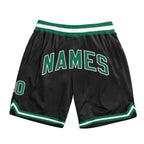 Custom Black Kelly Green-White Authentic Throwback Basketball Shorts photo 1