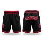 Custom Black Red-White Authentic Throwback Basketball Shorts