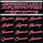 Custom Black White-Red Authentic Throwback Basketball Jersey photo 2