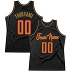 Custom Black Old Gold-Red Authentic Throwback Basketball Jersey photo 1