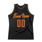 Custom Black Old Gold-Red Authentic Throwback Basketball Jersey photo 6