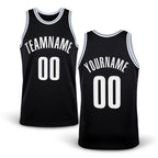 Custom Black White Authentic Throwback Basketball Jersey