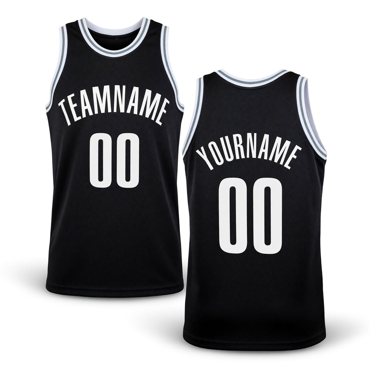 Custom Black White Authentic Throwback Basketball Jersey