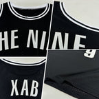 Custom Black White Authentic Throwback Basketball Jersey photo 2