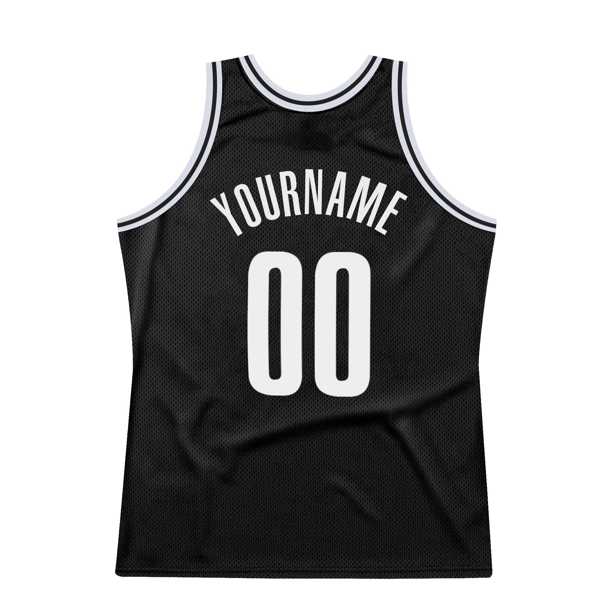 Custom Black White Authentic Throwback Basketball Jersey photo 5