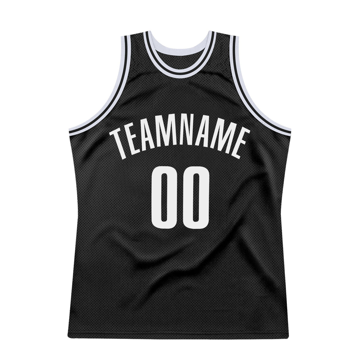 Custom Black White Authentic Throwback Basketball Jersey photo 6