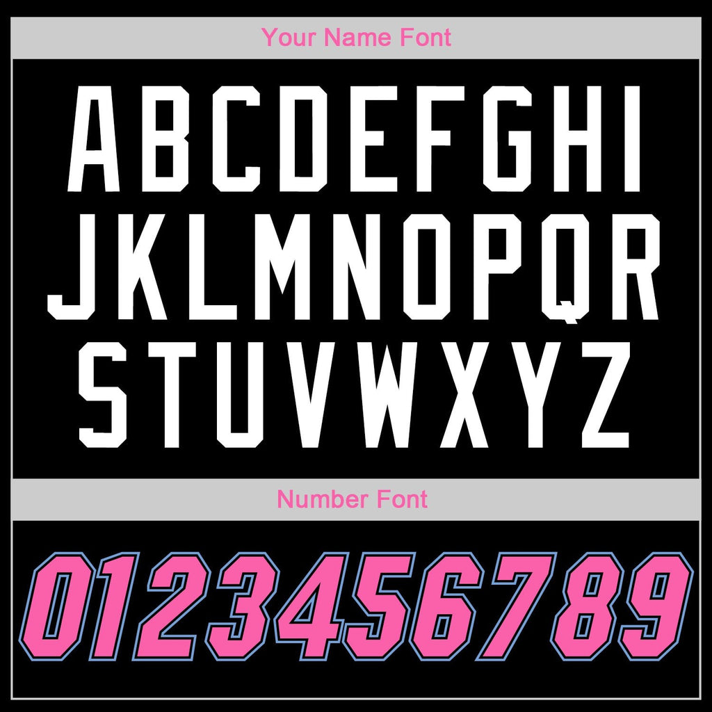 Custom Black Pink-Light Blue Authentic Throwback Basketball Jersey photo 3